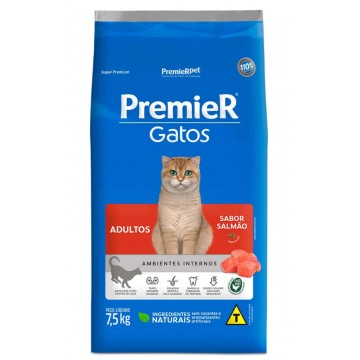 Ração Premier Pet Gatos Adultos Ambientes Internos Salmão - 1,5kg